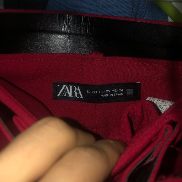 ZARA HIGH WAIST PANTS BLOGGERS FAVORITE TROUSERS IN RED OR BLUE XS - Picture 2 of 4